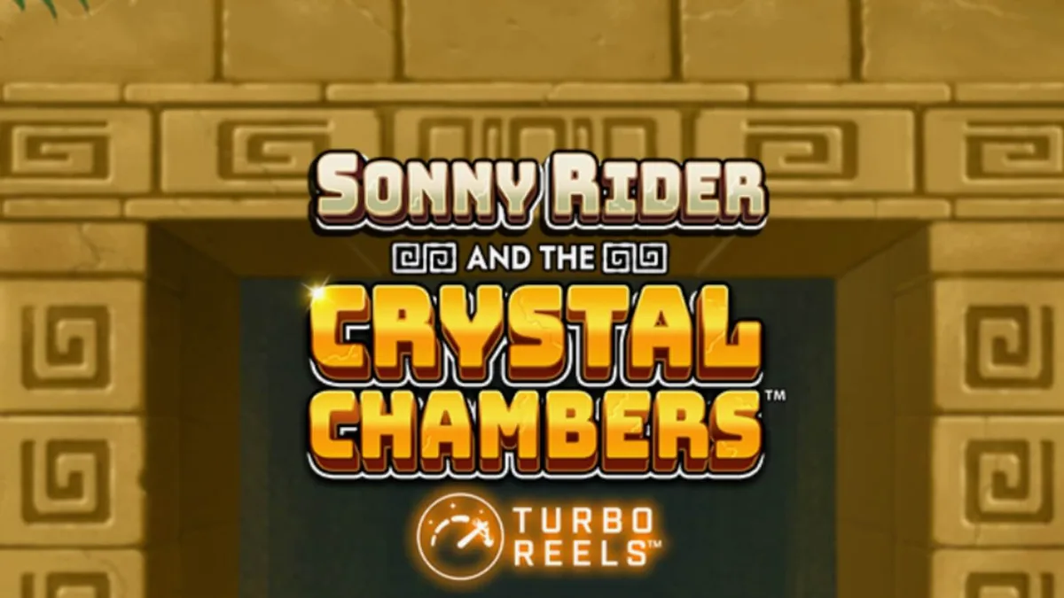Pemandangan hutan Aztec kuno dengan latar belakang kuil dalam slot Sonny Rider & The Crystal Chambers