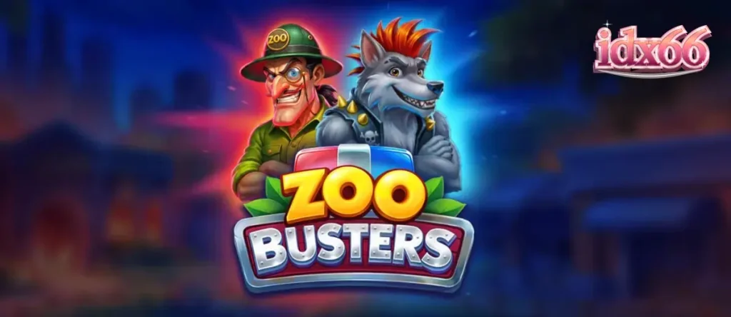 Karakter serigala punk dalam slot Zoo Busters